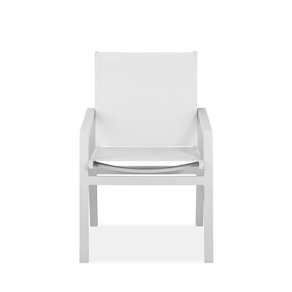 Set of Two 22 White Metal Indoor Outdoor Dining Chair