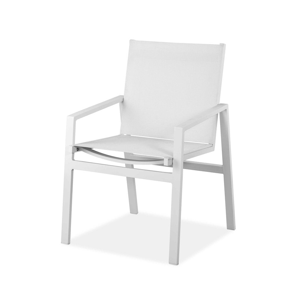 Set of Two 22 White Metal Indoor Outdoor Dining Chair
