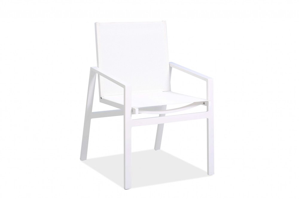 Set of Two 22 White Metal Indoor Outdoor Dining Chair