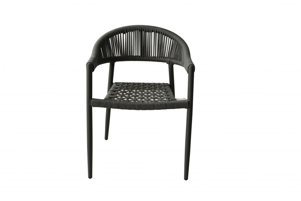 Set of Four 22 Gray Aluminum Outdoor Arm Chair