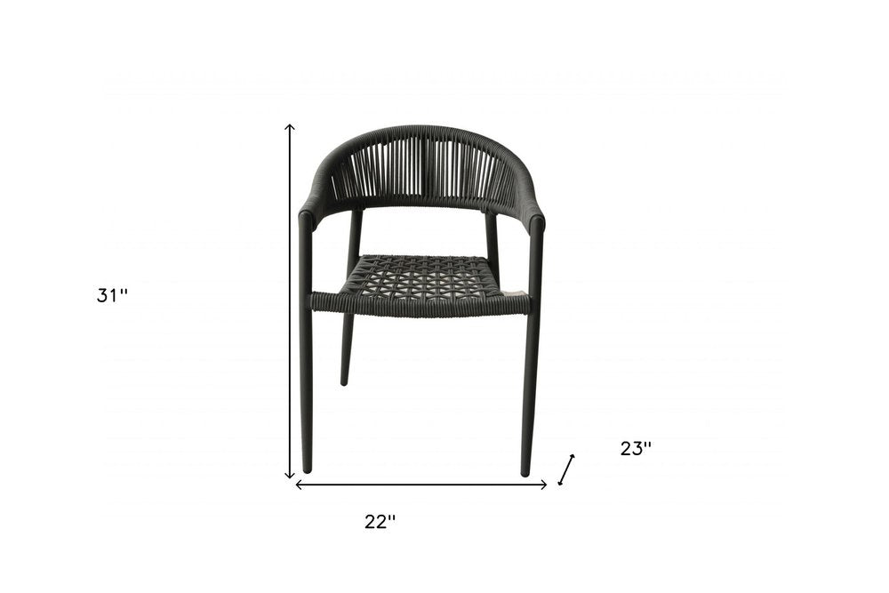 Set of Four 22 Gray Aluminum Outdoor Arm Chair