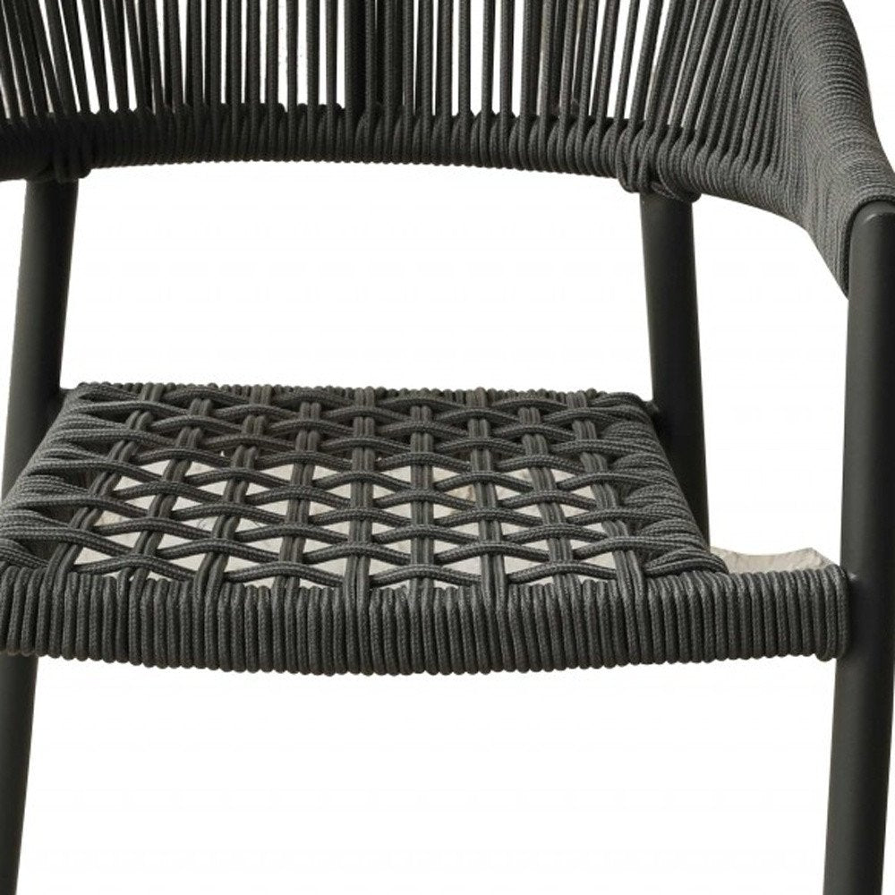 Set of Four 22 Gray Aluminum Outdoor Arm Chair