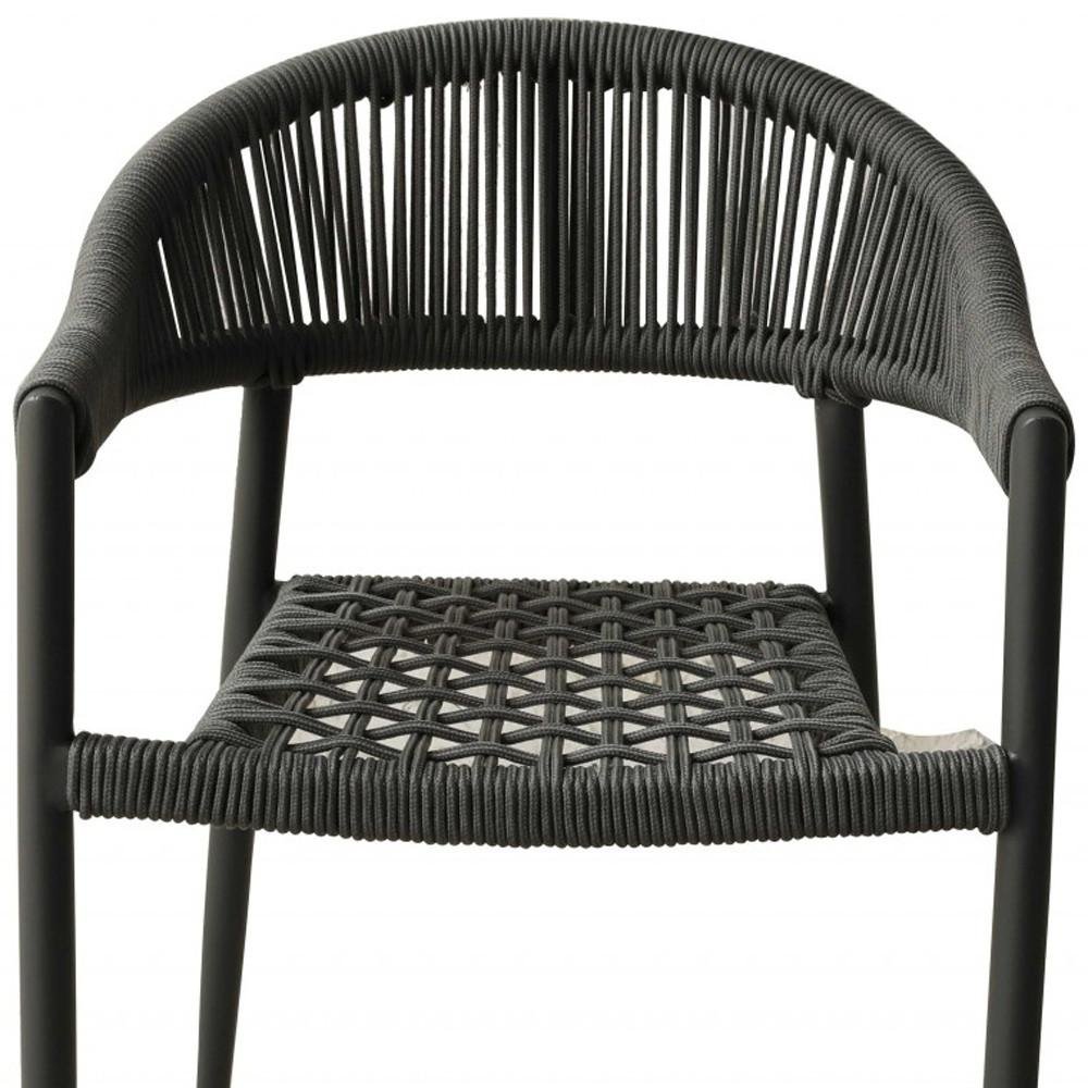 Set of Four 22 Gray Aluminum Outdoor Arm Chair
