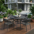Set of Four 22 Gray Aluminum Outdoor Arm Chair