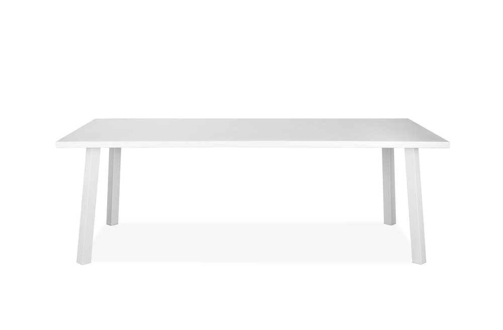 White Aluminum Outdoor Dining Table - 87-inch