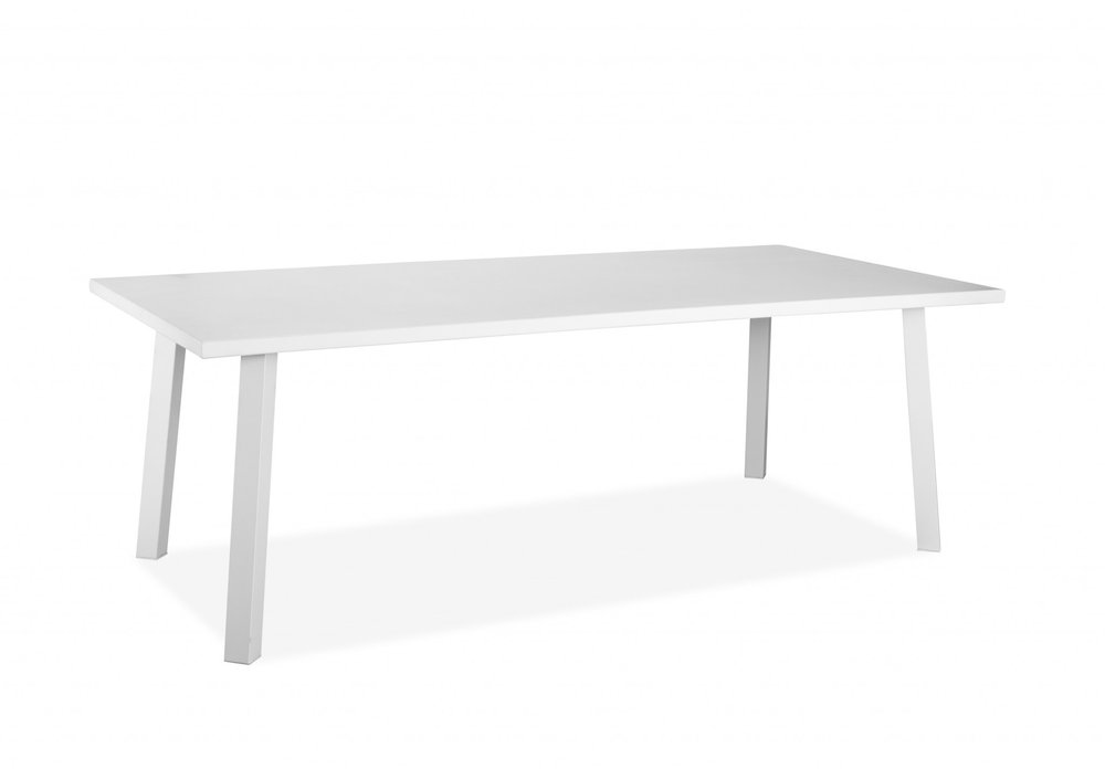 White Aluminum Outdoor Dining Table - 87-inch
