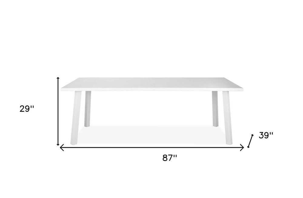 White Aluminum Outdoor Dining Table - 87-inch