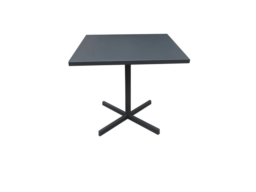 Gray Square Aluminum Pedestal Base Dining Table - 32-inch