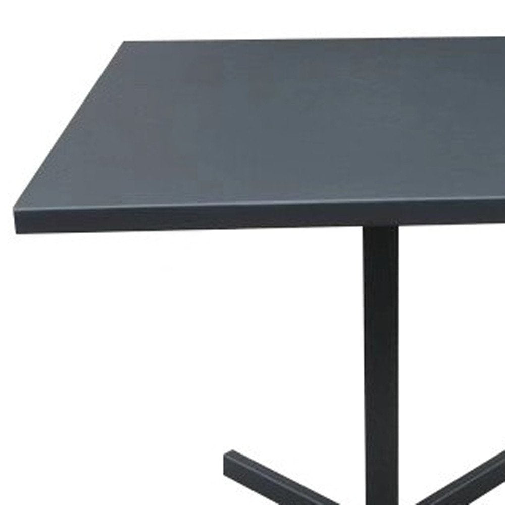 Gray Square Aluminum Pedestal Base Dining Table - 32-inch