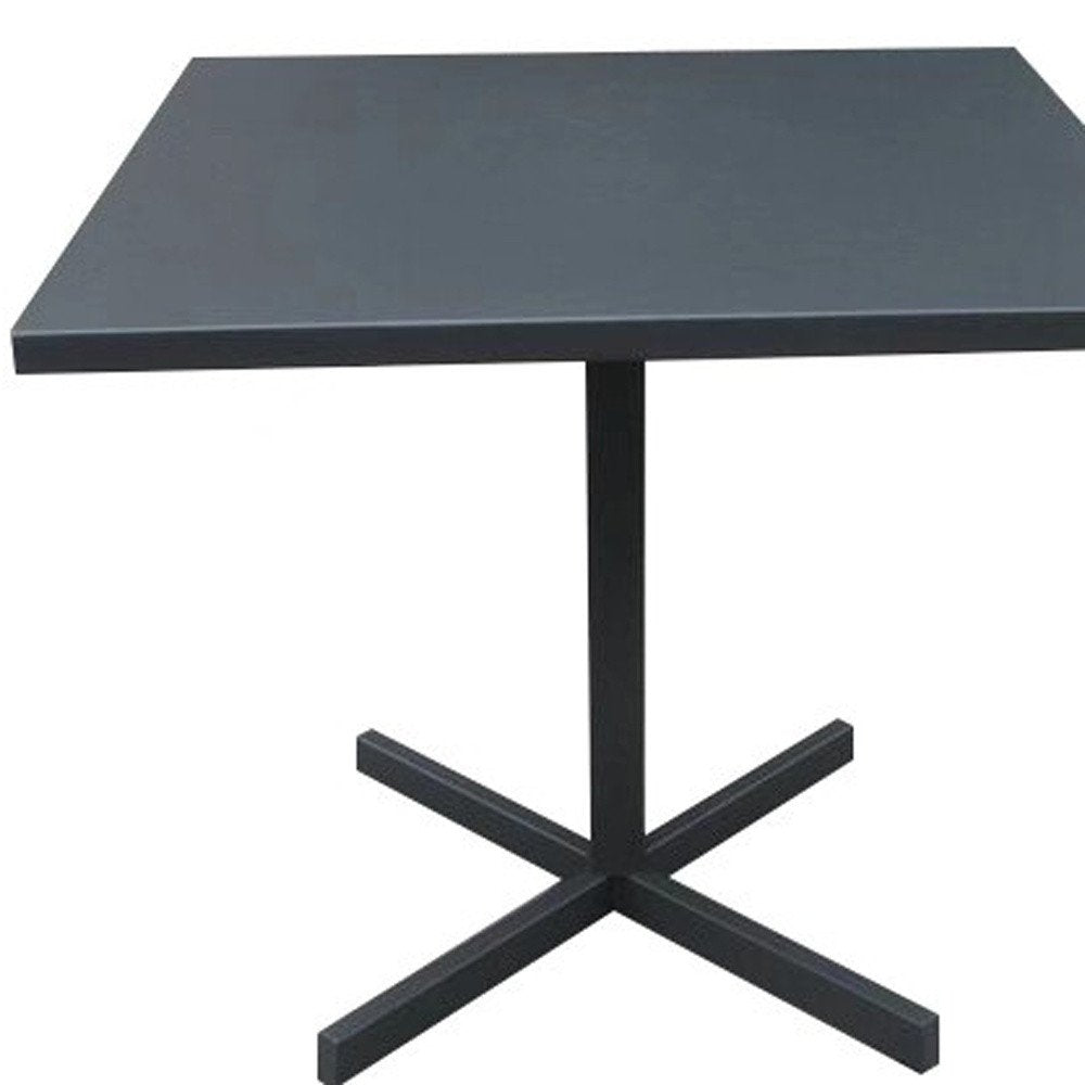 Gray Square Aluminum Pedestal Base Dining Table - 32-inch