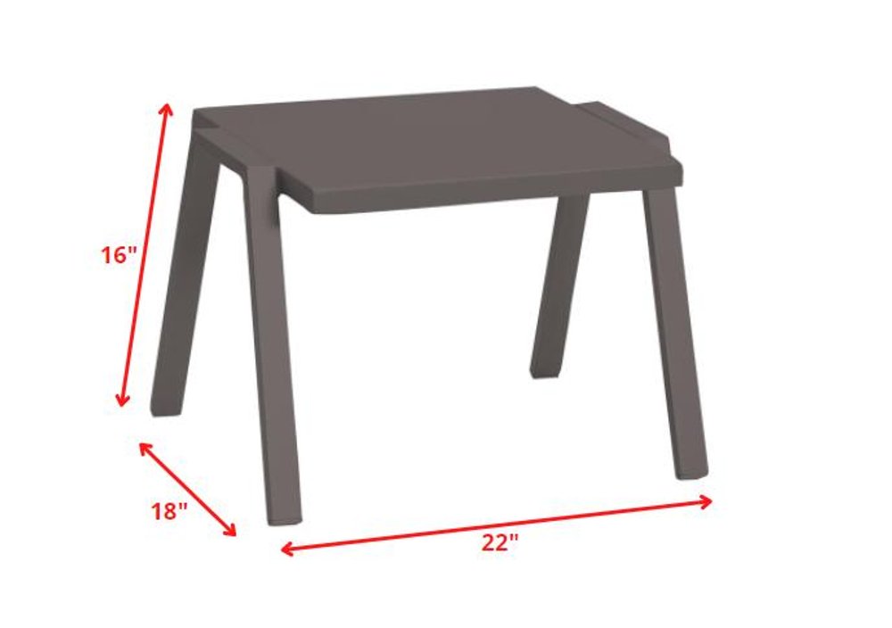Taupe Aluminum End Table - 16-inch