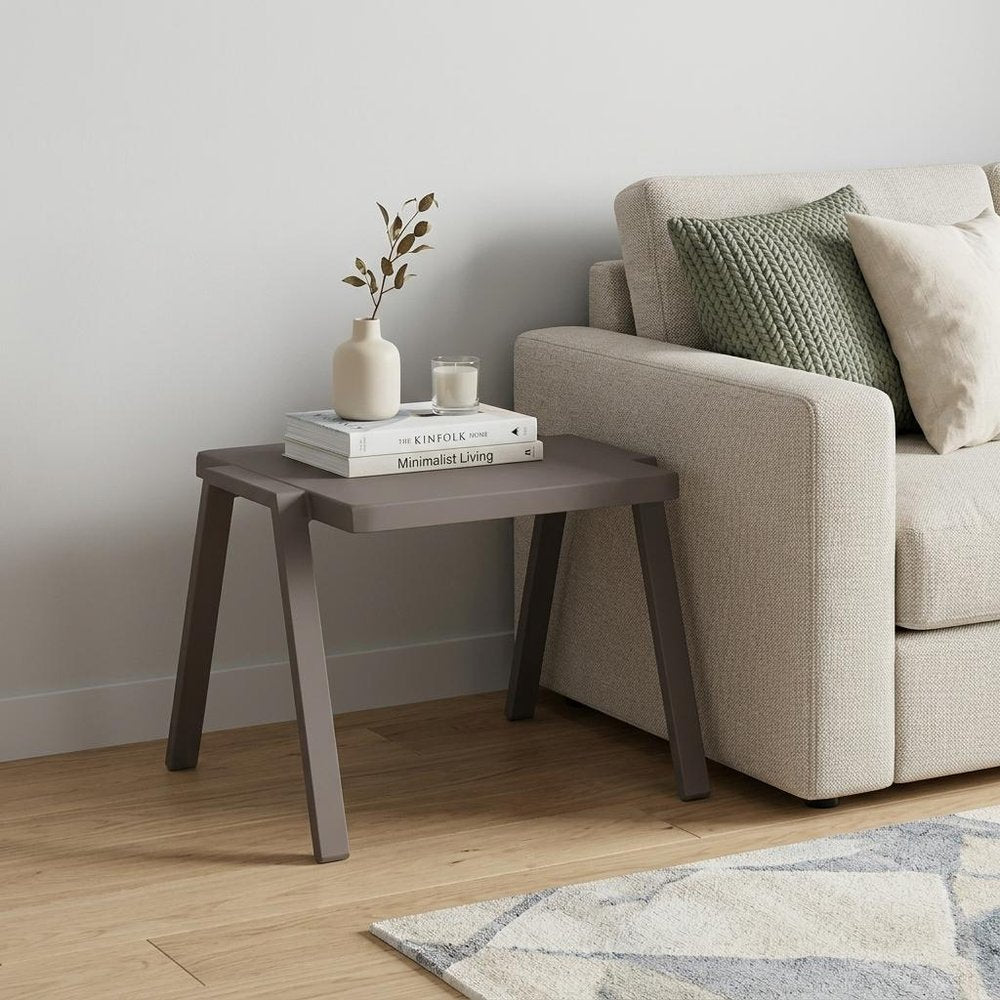 Taupe Aluminum End Table - 16-inch