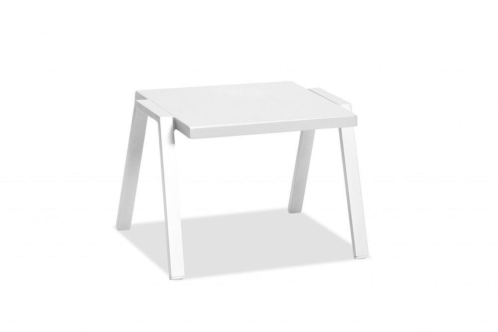 White Aluminum End Table - 16-inch