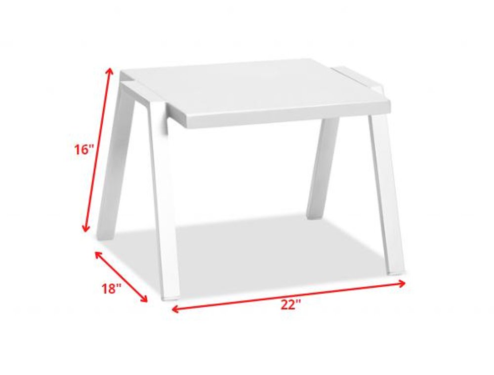 White Aluminum End Table - 16-inch