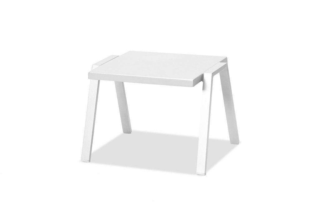 White Aluminum End Table - 16-inch