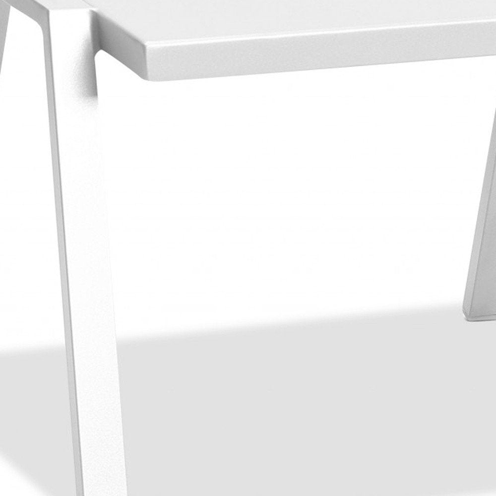 White Aluminum End Table - 16-inch