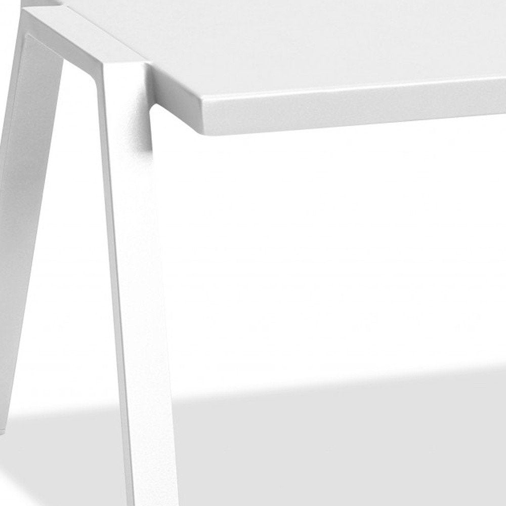 White Aluminum End Table - 16-inch