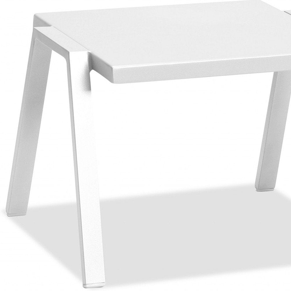 White Aluminum End Table - 16-inch