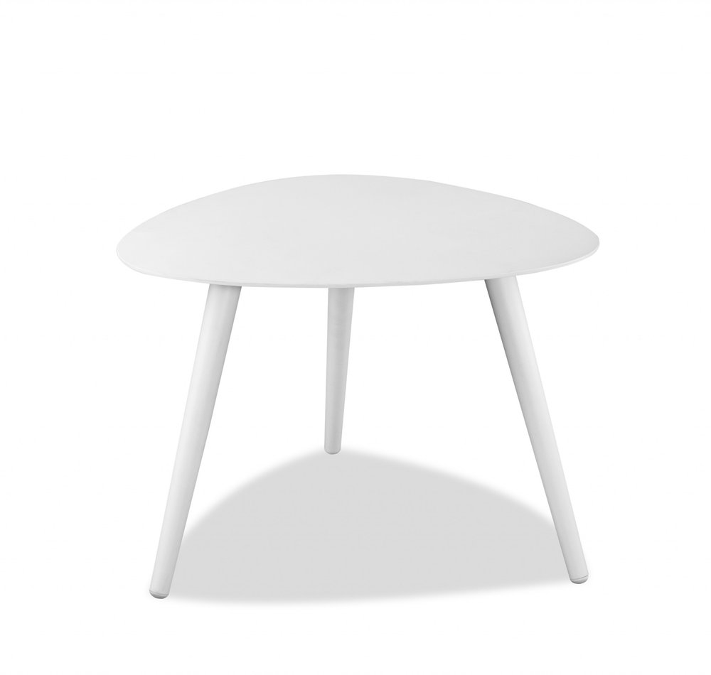 White Aluminum End Table - 16-inch
