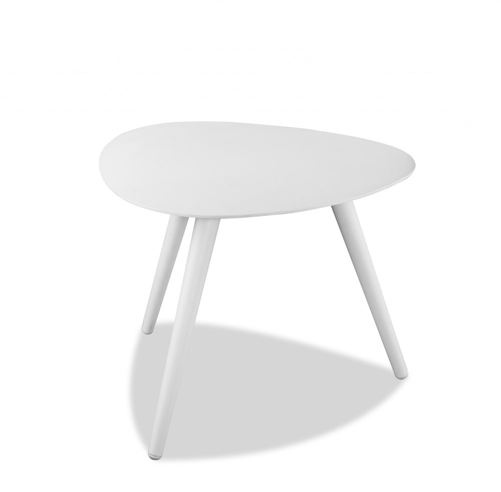 White Aluminum End Table - 16-inch