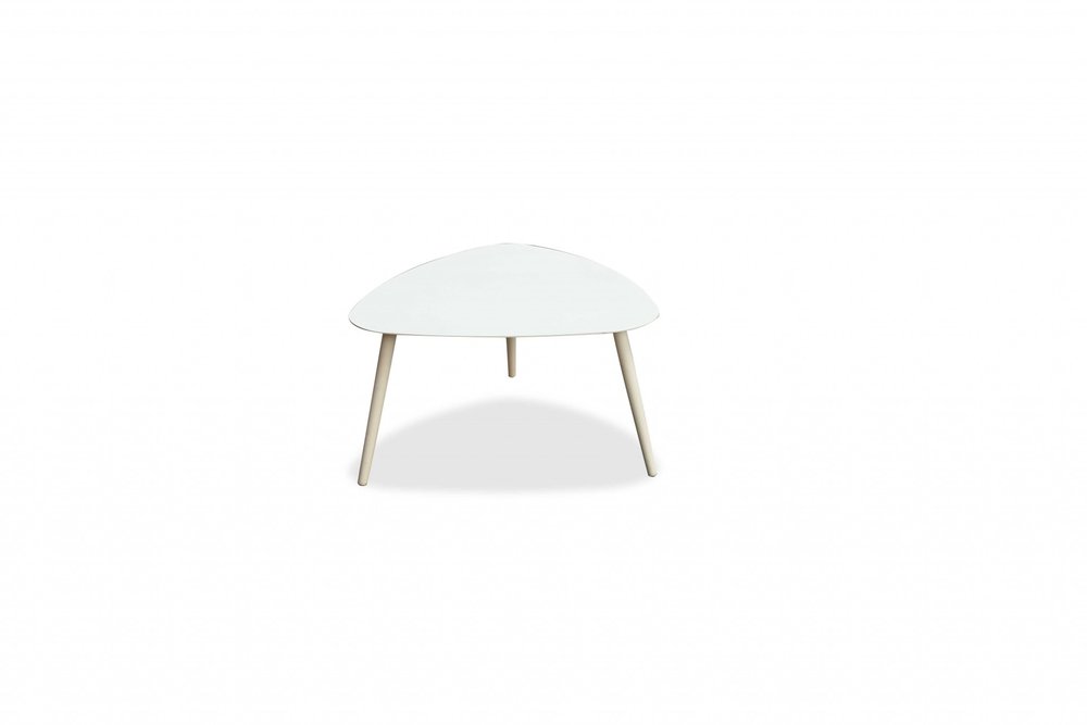 White Aluminum End Table - 16-inch