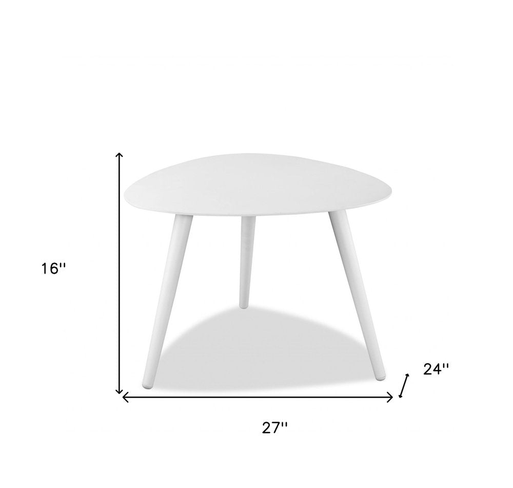 White Aluminum End Table - 16-inch