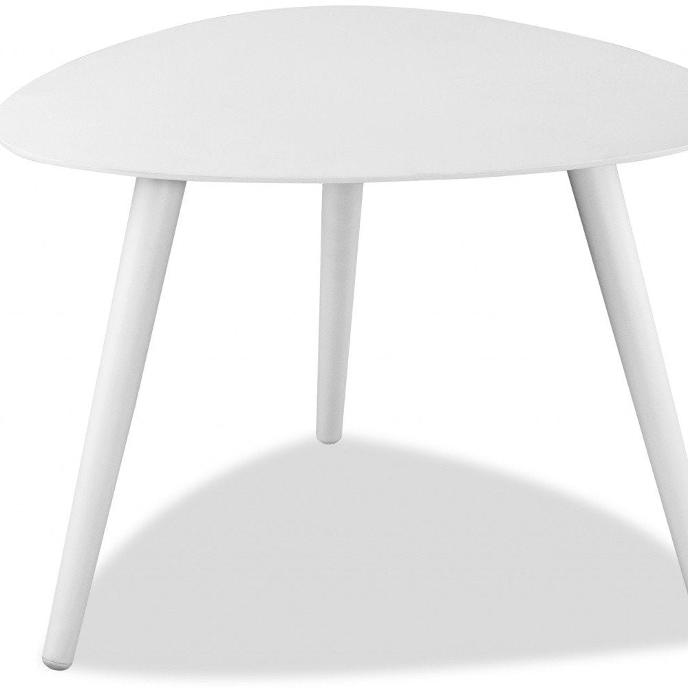 White Aluminum End Table - 16-inch