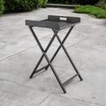 Gray Aluminum Outdoor Side Table - 19-inch