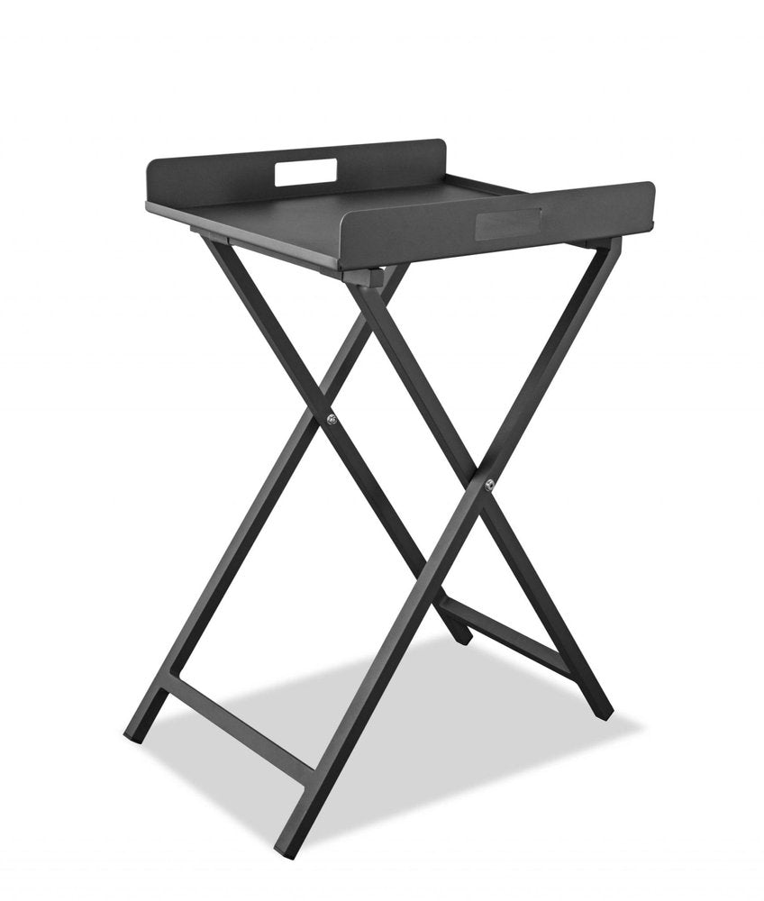 Gray Aluminum Outdoor Side Table - 19-inch