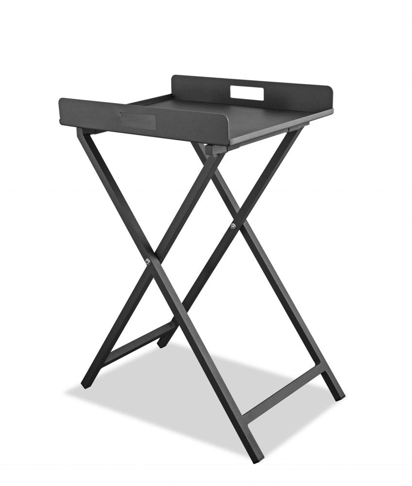 Gray Aluminum Outdoor Side Table - 19-inch