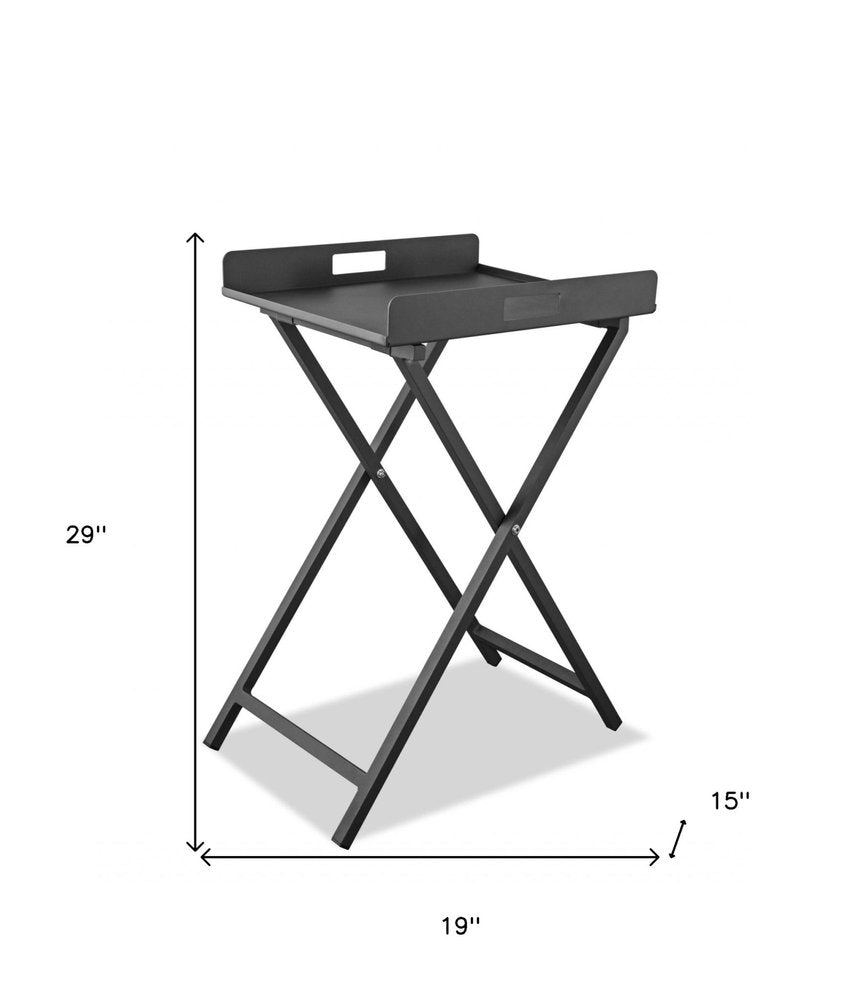 Gray Aluminum Outdoor Side Table - 19-inch