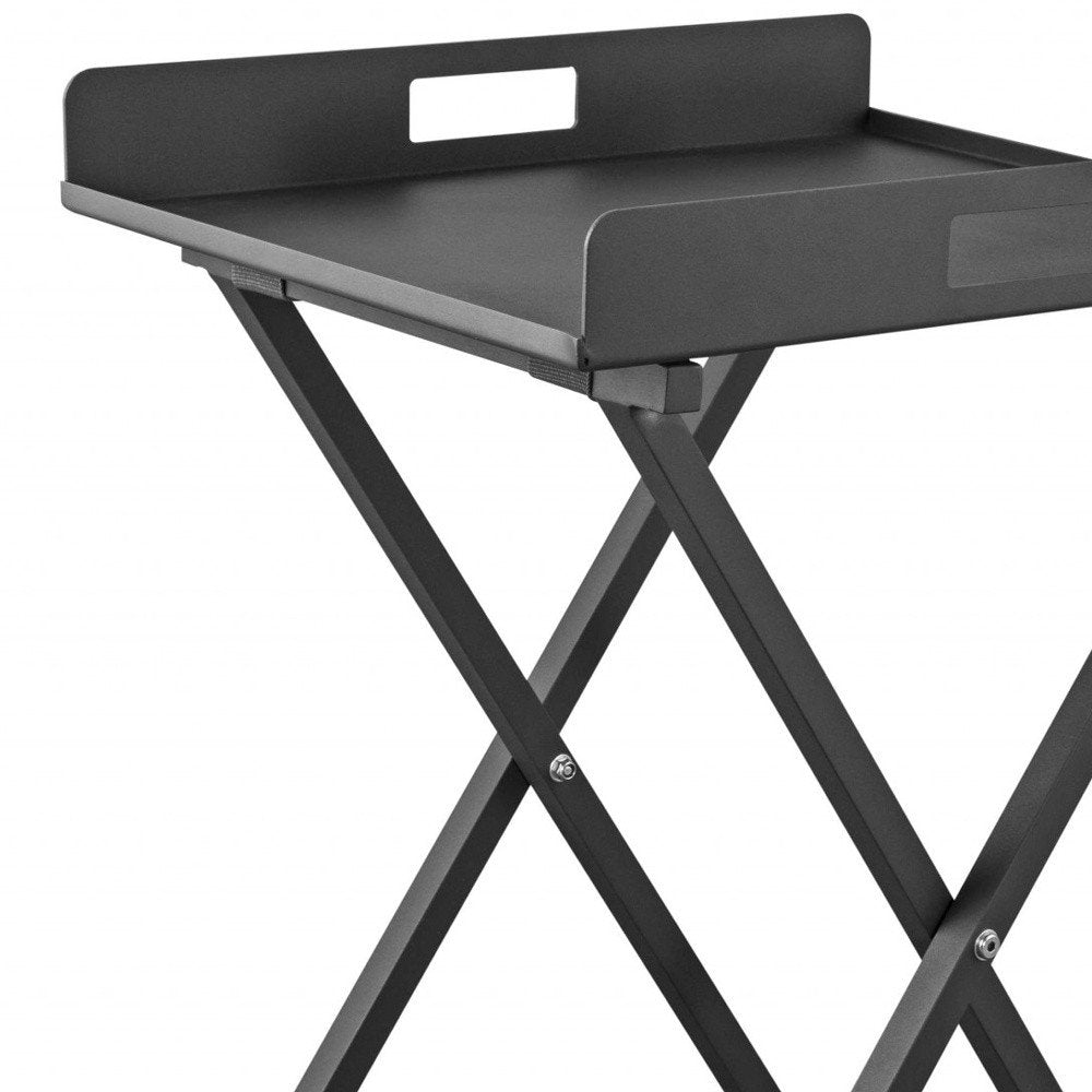 Gray Aluminum Outdoor Side Table - 19-inch