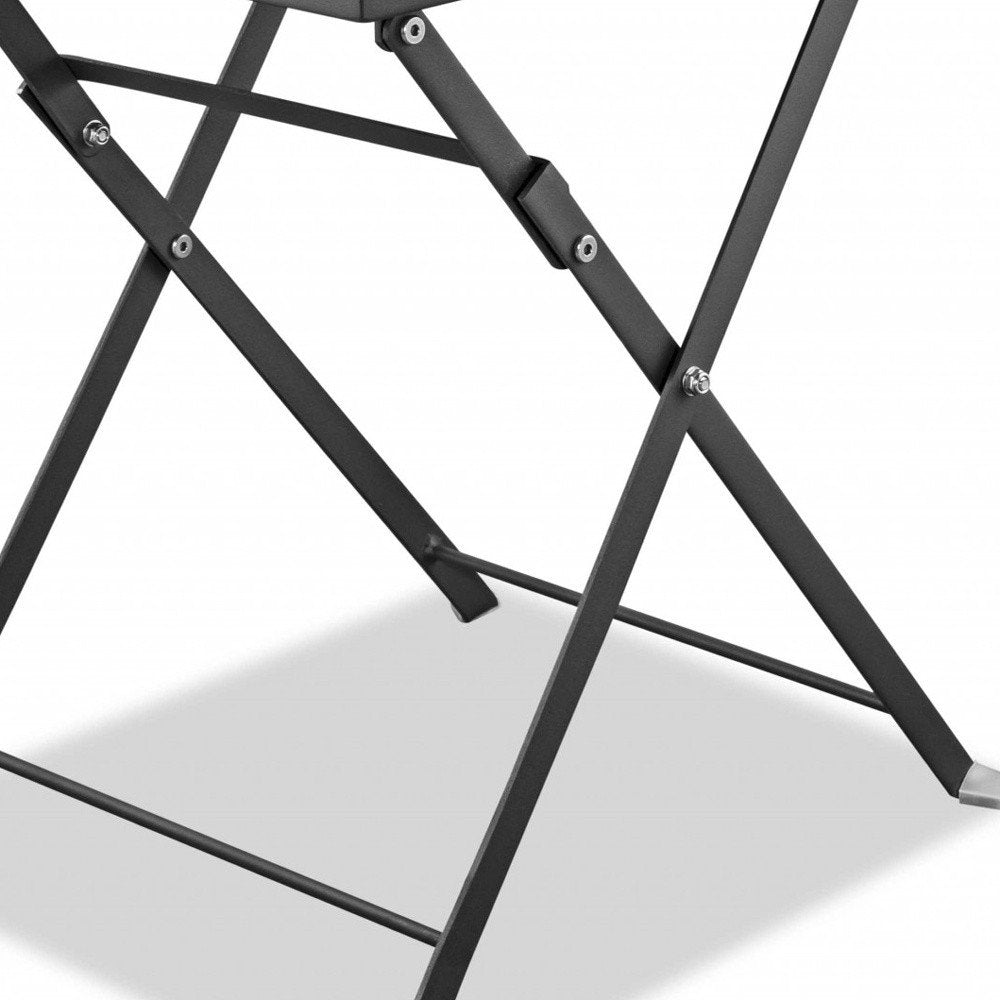 Gray Stainless Steel Square End Table - 18-inch