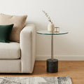 Silver and Clear Glass Round End Table - 21-inch