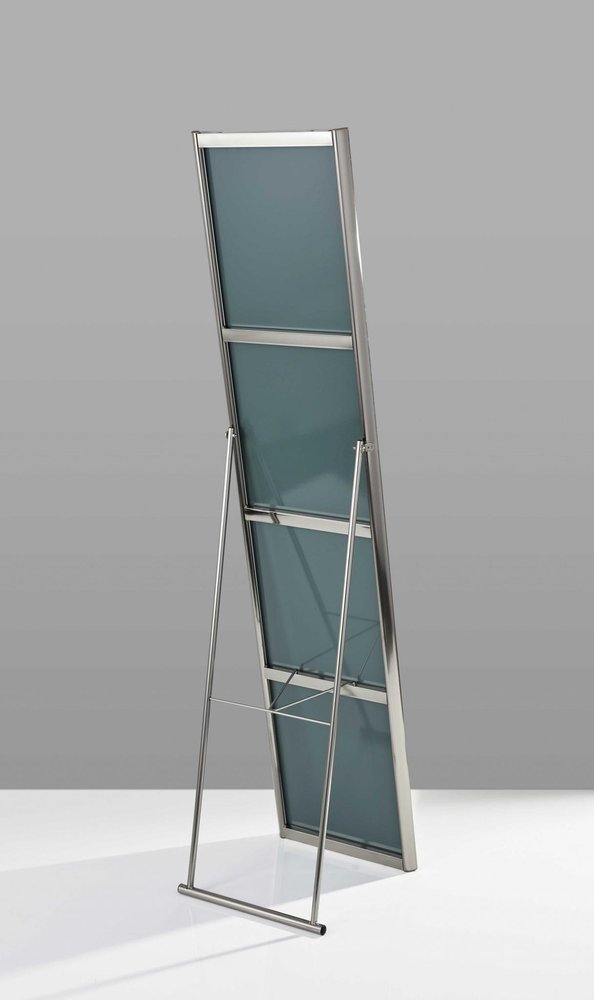 Silver Metal Framed Cheval Standing Mirror - 59-inch