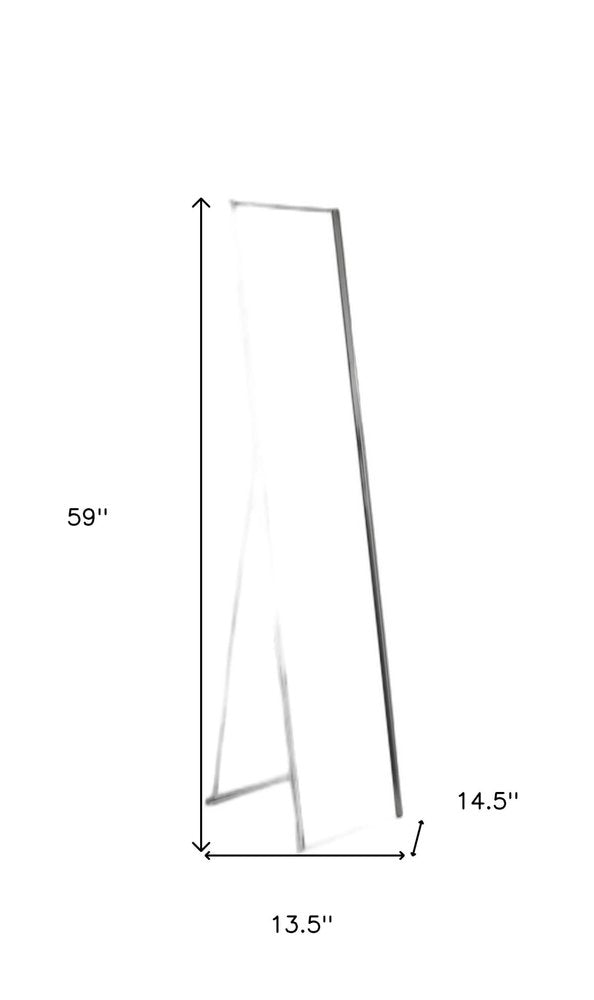 Silver Metal Framed Cheval Standing Mirror - 59-inch