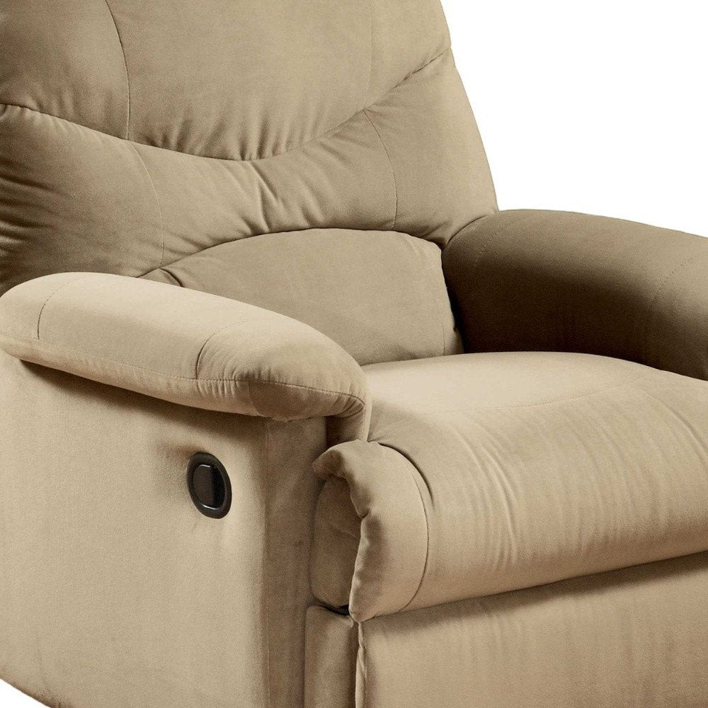 Beige Microfiber Recliner - 35-inch