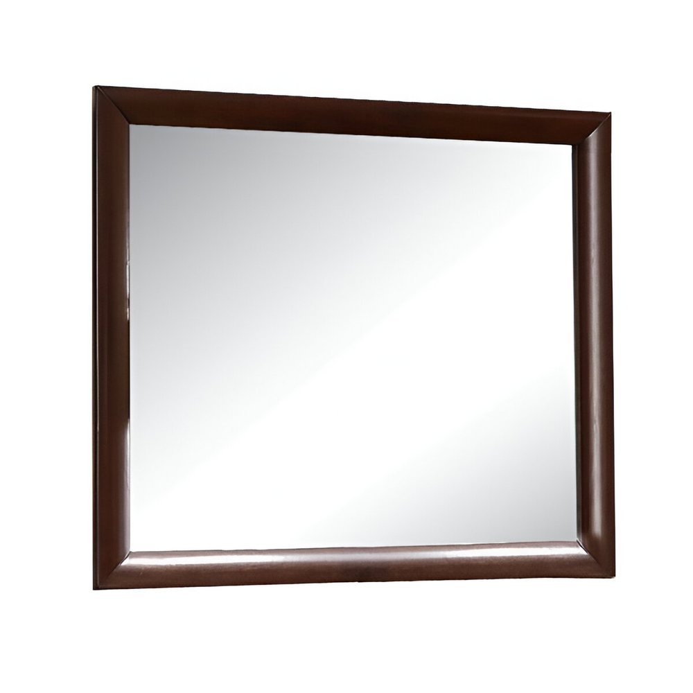Espresso Wood Framed Mounted Dresser Mirror - 35-inch