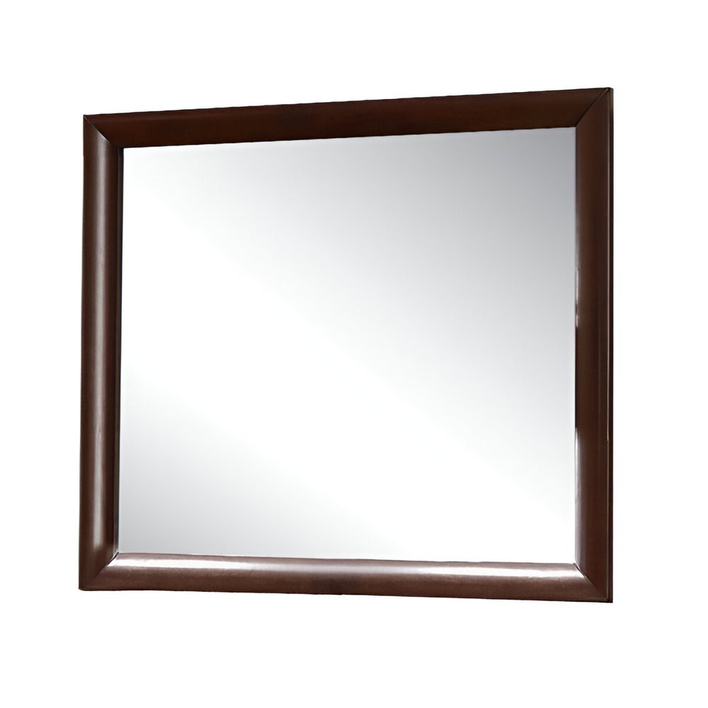 Espresso Wood Framed Mounted Dresser Mirror - 35-inch