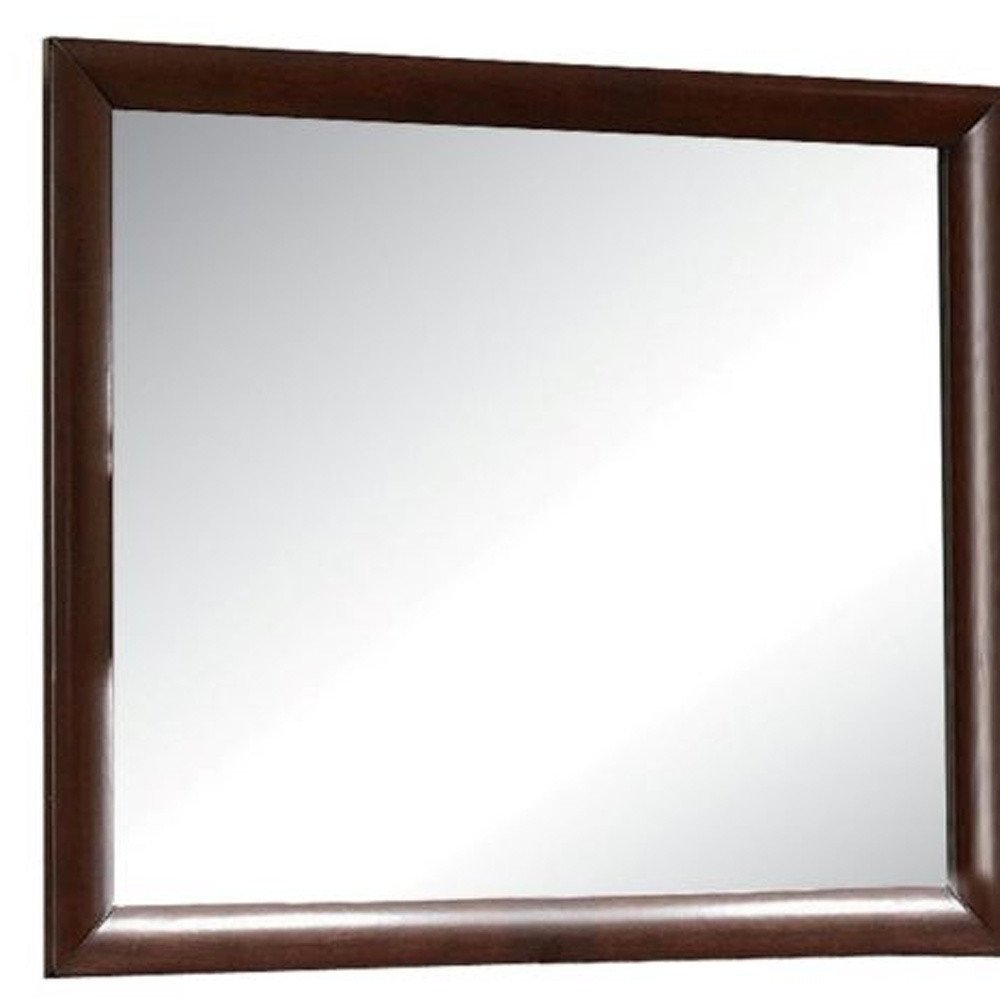 Espresso Wood Framed Mounted Dresser Mirror - 35-inch