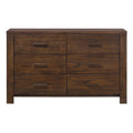 Brown Metal Six Drawer Dresser - 59-inch