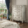 White Solid Wood Five Drawer Dresser - 47-inch