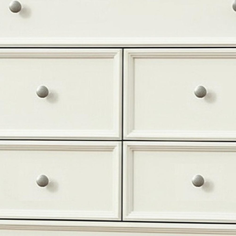 White Solid Wood Seven Drawer Dresser - 36-inch