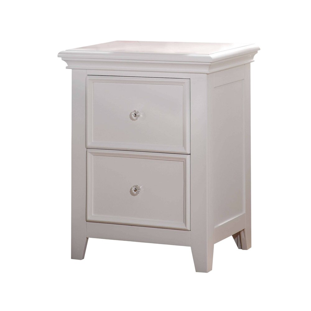 White Two Drawers Nightstand - 27-inch