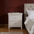White Two Drawers Nightstand - 27-inch