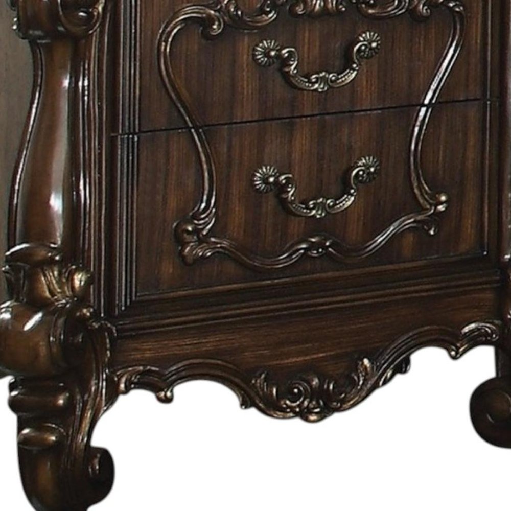 Brown Two Drawers Nightstand - 31-inch