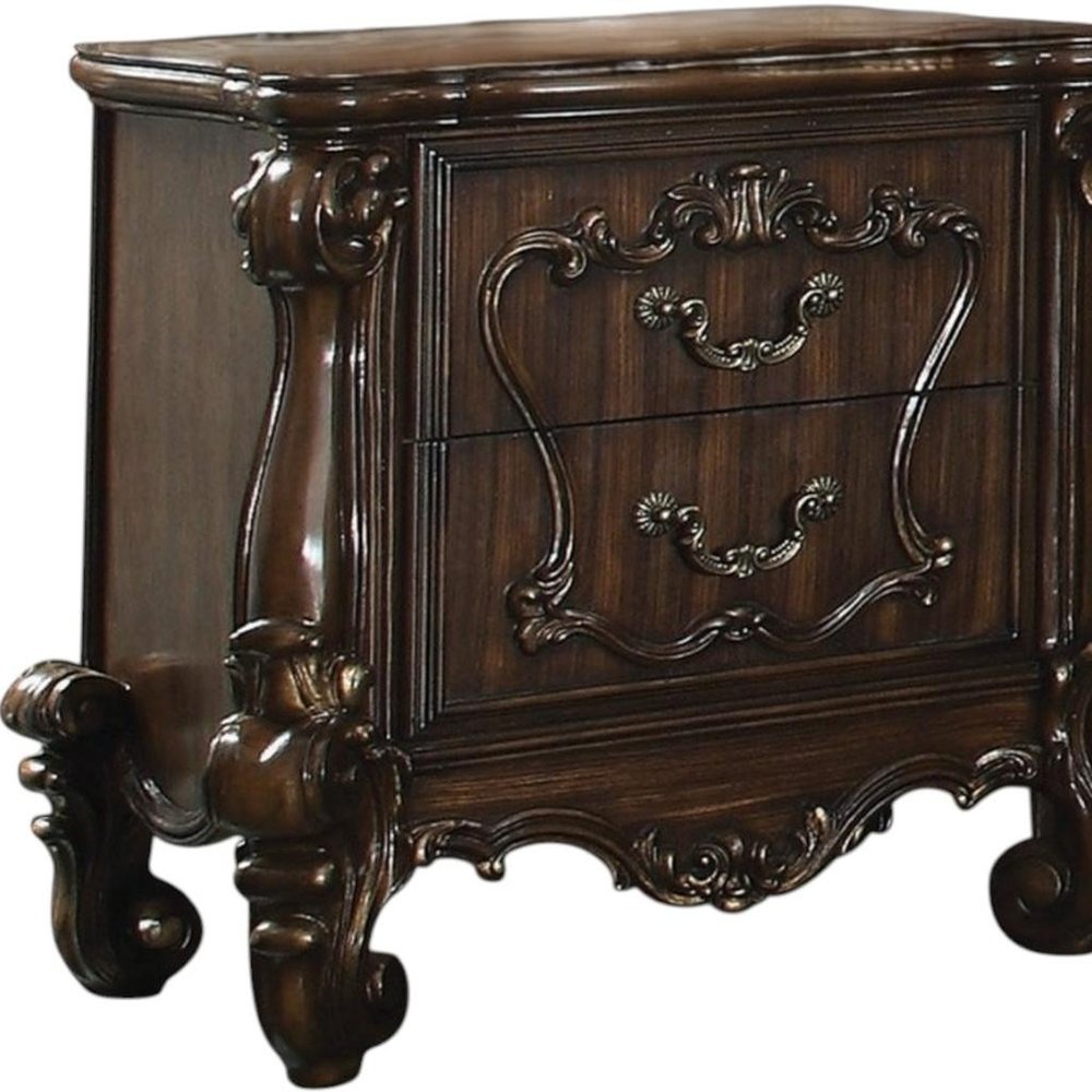 Brown Two Drawers Nightstand - 31-inch