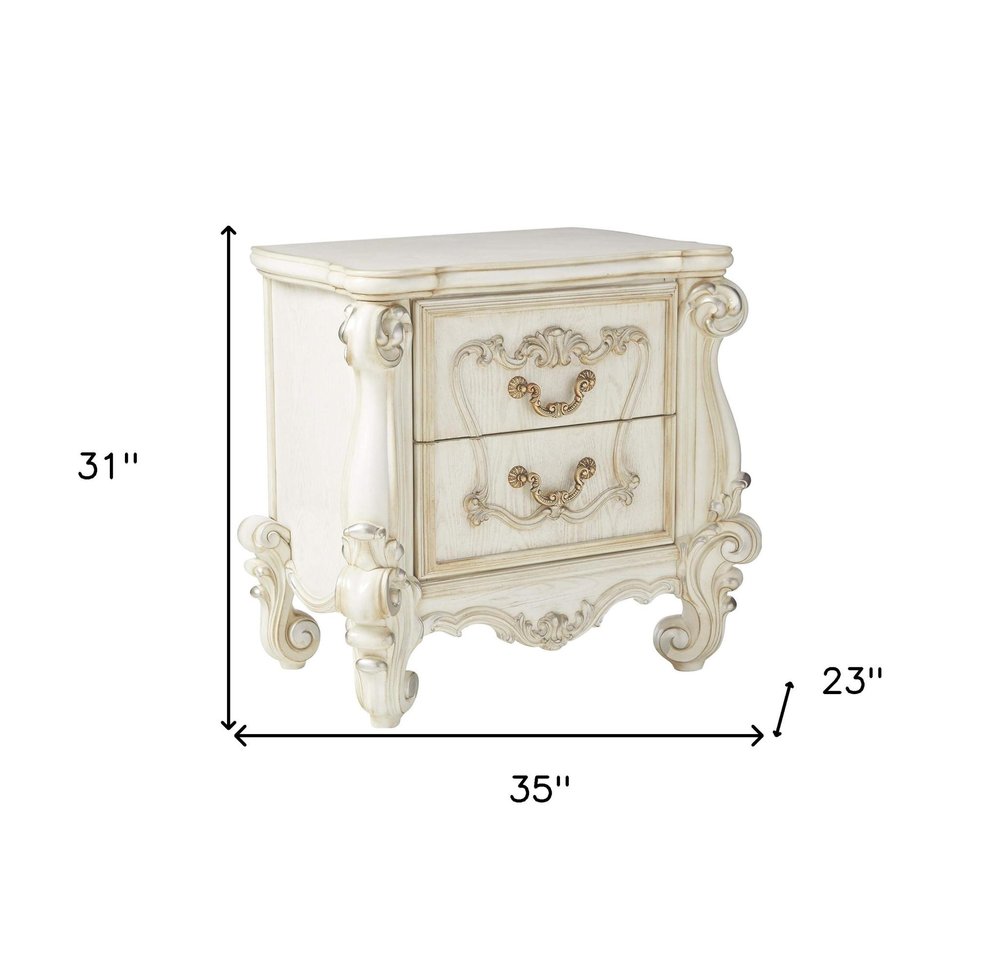 Brown Two Drawers Nightstand - 31-inch
