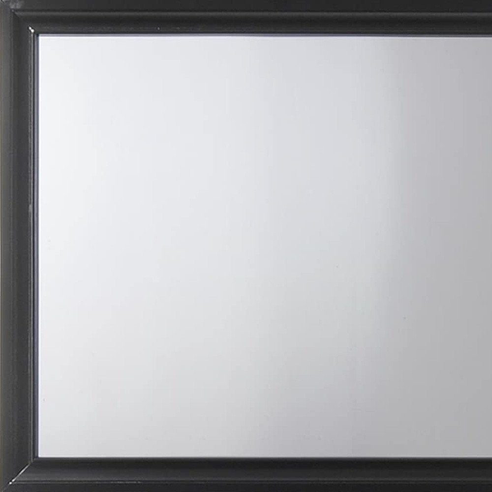 Black Wood Dresser Mount Framed Mirror - 36-inch