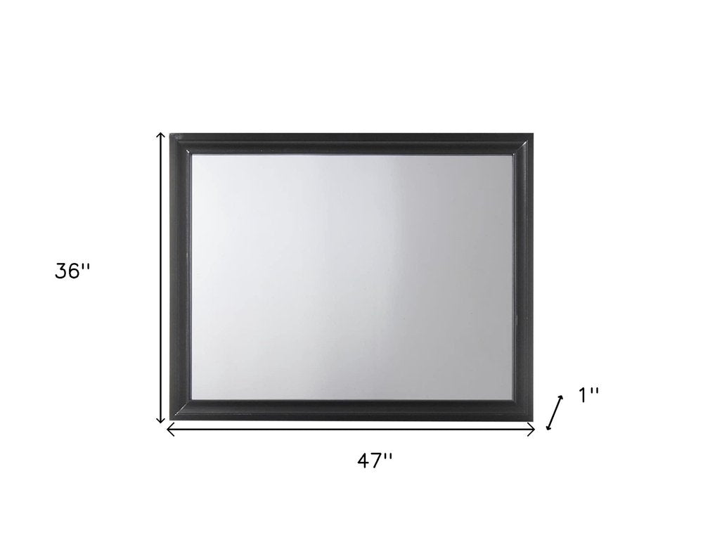 Black Wood Dresser Mount Framed Mirror - 36-inch